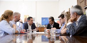 Ο Γενικός Διευθυντής της ΝΔ Γιάννης Σμυρλής και ο υφυπουργός Μακεδονίας-Θράκης Κώστας Γκιουλέκας