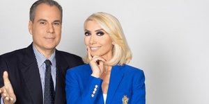H Μίνα Καραμήτρου με τον Νίκο Στραβελάκη στο «10 παντού» του Open 