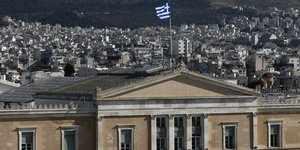 Το πάνω μέρος του κτιρίου της Βουλής των Ελλήνων