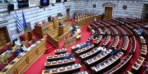 Η ολομέλεια της Βουλής κατά την συζήτηση για το νομοσχέδιο του υπουργείου Πολιτισμού