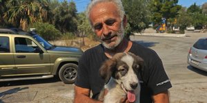 Ο Μάρκος, κάτοικος του Πόρτο Γερμενό, έσωσε τον Μπρούνο το κουτάβι 