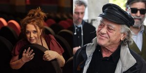 Η Ελένη Ράντου αποχαιρετά τον Νίκο Καλογερόπουλο