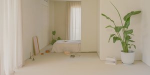κρεβάτι διαχωριστικό ξύλινα πάνελ φυτά διαμέρισμα Κηφισιά 