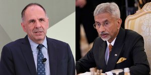 Ο Γιώργος Γεραπετρίτης με τον Ινδό ομόλογό του Subrahmanyam Jaishankar 