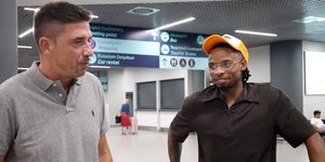 Ο Ζερεμί Πετρίς στο Αεροδρόμιο Μακεδονίας