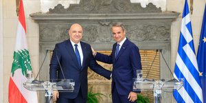 Ο Κυριάκος Μητσοτάκης με τον πρόεδρο του Λιβάνου
