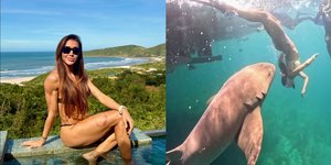 H Βραζιλιάνα influencer Ταγιάνε Νταλάζεν δέχθηκε επίθεση από καρχαρία στον δεξί μηρό