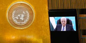 Ο πρόεδρος της παλαιστινιακής Αρχής βιντεοσκοπημένη ομιλία του προς τη Γενική Συνέλευση του ΟΗΕ