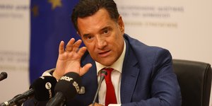 Ο Αδωνις Γεωργιάδης σε συνεντευξη Τύπου