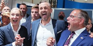 Πανηγυρισμοί στο  AfD για τη νίκη 