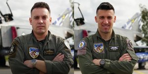 Οι αξιωματικοί της Πολεμικής Αεροπορίας που έχασαν την ζωή τους στην Τανάγρα Δημήτρης Πέτρου και ο Γιάννης Μπλέσιας