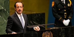 Ο Νίκος Χριστοδουλίδης στο βήμα του ΟΗΕ