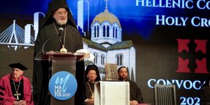 O Αρχιεπίσκοπος Ελπιδοφόρος στην ομιλία του στη Βοστώνη