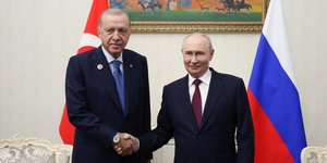 Ο Ρετζέπ Ταγίπ Ερντογάν και ο Βλαντιμίρ Πούτιν