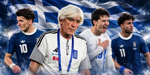 Φωτογραφική σύνθεση με Γιοβάνοβιτς, Τζόλη, Καρέτσα, Κωστούλα