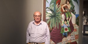 O Βλάσης Φρυσίρας με τα εγγόνια του, πίνακας