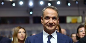 Ο Κυριάκος Μητσοτάκης στο βήμα της ΔΕΘ