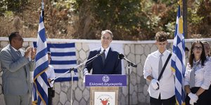 Ο Κυριάκος Μητσοτάκης στο Καστελλόριζο 