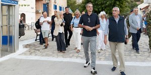 Ο Κυριάκος Μητσοτάκης στο Καστελόριζο