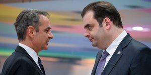 Ο πρωθυπουργός Κυριάκος Μητσοτάκης και ο υπουργός Οικονομίας Κυριάκος Πιερρακάκης