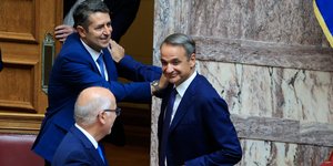 Ο Κυριάκος Μητσοτάκης με τον Γιώργο Μυλωνάκη