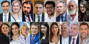 (Επάνω αριστερά): Μ. Χουρδάκης, Ρ. Θρασκιά, Π. Παππάς, Κ. Τσουκαλάς, Λ.Καρχιμάκης, Γ. Σγουρός, Μ. Αεράκης, Ο. Τελιγιορίδου (Κάτω αριστερά): Κ. Αδάμου, Ο. Μαρκογιαννάκη, Γ. Γεννιά, Α. Αυλωνίτης, Μ. Απατζίδη, Μ. Δαφέρμου, Λ. Αβραμάκης, Χρ. Κακλαμάνης, Στ. Κωνσταντινίδης
