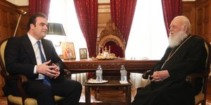 Κυριάκος Πιερρακάκης και Αρχιεπίσκοπος Ιερώνυμος