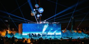 Στιγμιότυπο από την τελετή εγκαινίων του The Ellinikon Sports Park