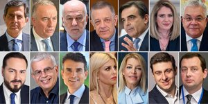 (πάνω/από αριστερά) Κ. Γκιουλέκας, Στ. Καλαφάτης, Γ. Φλωρίδης, Ν. Ταχιάος, Μ. Σχοινάς, Α. Ευθυμίου, Ν. Παπαϊωάννου / (κάτω/από αριστερά) Δ. Γκολιδάκης, Στ. Σιμόπουλος, Δ. Κούβελας, Ε. Ράπτη, Α. Νέστωρα Γ. Παπαγεωργίου, Θ. Τσιούρας