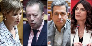 Από τα αριστερά, Όλγα Γεροβασίλη, Βασίλης Κόκκαλης  Συμεών Κεδίκογλου, Πόπη Τσαπανίδου