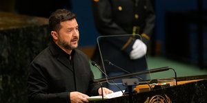 Ο Βολόντιμιρ Ζελένσκι στο βήμα του ΟΗΕ