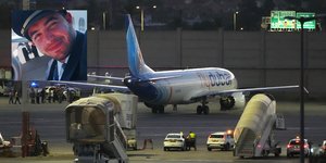 o αεροπλάνο της Flydubai 
