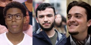 Aπό αριστερά ο Ναταναέλ Κομπαρί του «Renouveau Lycéen» , ο Ριάντ Ρανί της Ένωσης Μαθητών Λυκείου (USL), και ο Πιερ Σουρζά της οργάνωσης «Les Lycéens!»