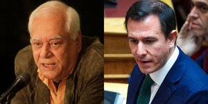 Ο δημοσιογράφος Θανάσης Καρτερός και ο βουλευτής Επικρατείας του ΠΑΣΟΚ Παναγιώτης Δουδωνής