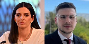 Η αναπληρώτρια εκπρόσωπος του ΠΑΣΟΚ Όλγα Μαρκογιαννάκη και ο αναπληρωτής εκπροσωπος του ΠΑΣΟΚ Γιώργος Μπαλατσούκας