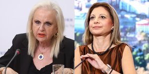 Ματίνα Παγώνη και Μαρία Καρυστιανού / Φωτογραφία: Eurokinissi