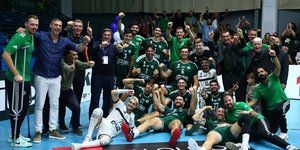 Οι παίκτες του Παναθηναϊκού την ώρα των πανηγυρισμών