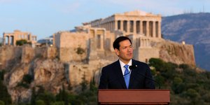 Από την ομιλία των ΥΠΕΞ των ΗΠΑ Μάρκο Ρούμπιο στην Πνύκα