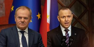 Ο πρωθυπουργός της Πολωνίας Ντόναλντ Τουσκ και ο πρόεδρος της Πολωνίας Κάρολ Ναβρότσκι