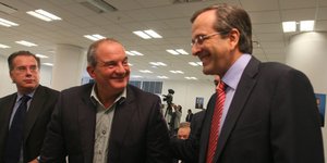 Κοινή προεκλογική εμφάνιση Σαμαρά- Καραμανλή