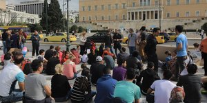 Πρόσφυγες στο Σύνταγμα