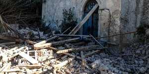 Καταστροφές από τον ισχυρό σεισμό στην Ζάκυνθο/ φωτογραφία: eurokinissi