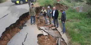 Ανοιξε η γη κάτω από τα πόδια τους στη Μεσσηνία -Ζημιές σε δρόμους από τη βροχή 