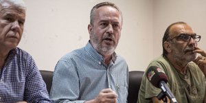 Στιγμιότυπο από τη συνέντευξη Τύπου της ΑΔΕΔΥ (Φωτογραφία: EUROKINISSI /ΒΑΣΙΛΗΣ ΡΟΥΓΓΟΣ)