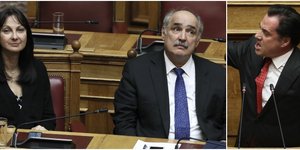Σφοδρή επίθεση Γεωργιάδη (δεξιά) κατά Κουντουρά (αριστερά) και Μπόλαρη (μέση) -Φωτογραφίες: Intimenews