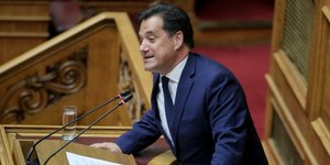 Ο Αδωνις Γεωργιάδης στη Βουλή για την υπόθεση Novartis -Φωτογραφία: Intimenews