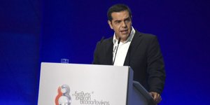 Η ομιλία του Αλέξη Τσίπρα στην ΔΕΘ /Φωτογραφία: Εurokinissi