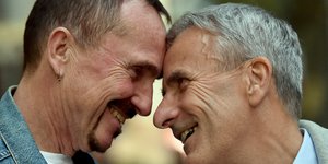 Ζευγάρι ομοφυλόφιλων /Φωτογραφία AP images