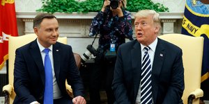 O Nτόναλντ Τραμπ και ο Αντρέι Ντούντα/ Φωτογραφία AP images