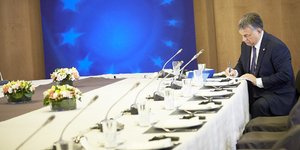 Ο Πρωθυπουργός της Ουγγαρίας σε Σύνοδο Κορυφής. Φωτογραφία: Eurokinissi